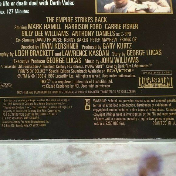 Star Wars Special Edition Empire Strikes Back VHS - Picture 8 of 10